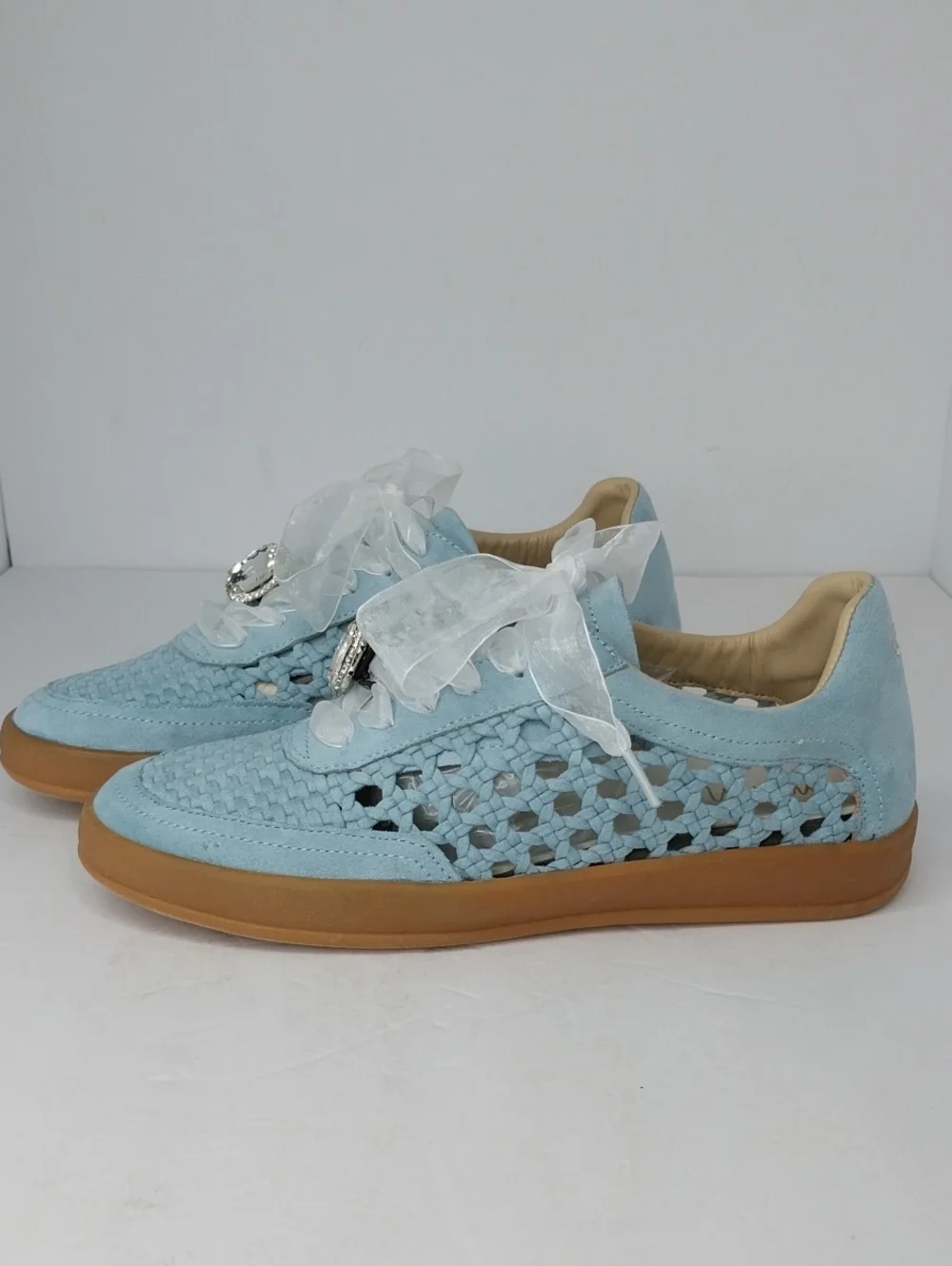Mi.iM Giselle Suede and Woven Panels Sneakers,‎ NEW, Size 7.5